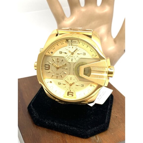 DIESEL Men's Quartz 3 Pointer Bracelet Uber Capo DZ7447, gold, DZ7447